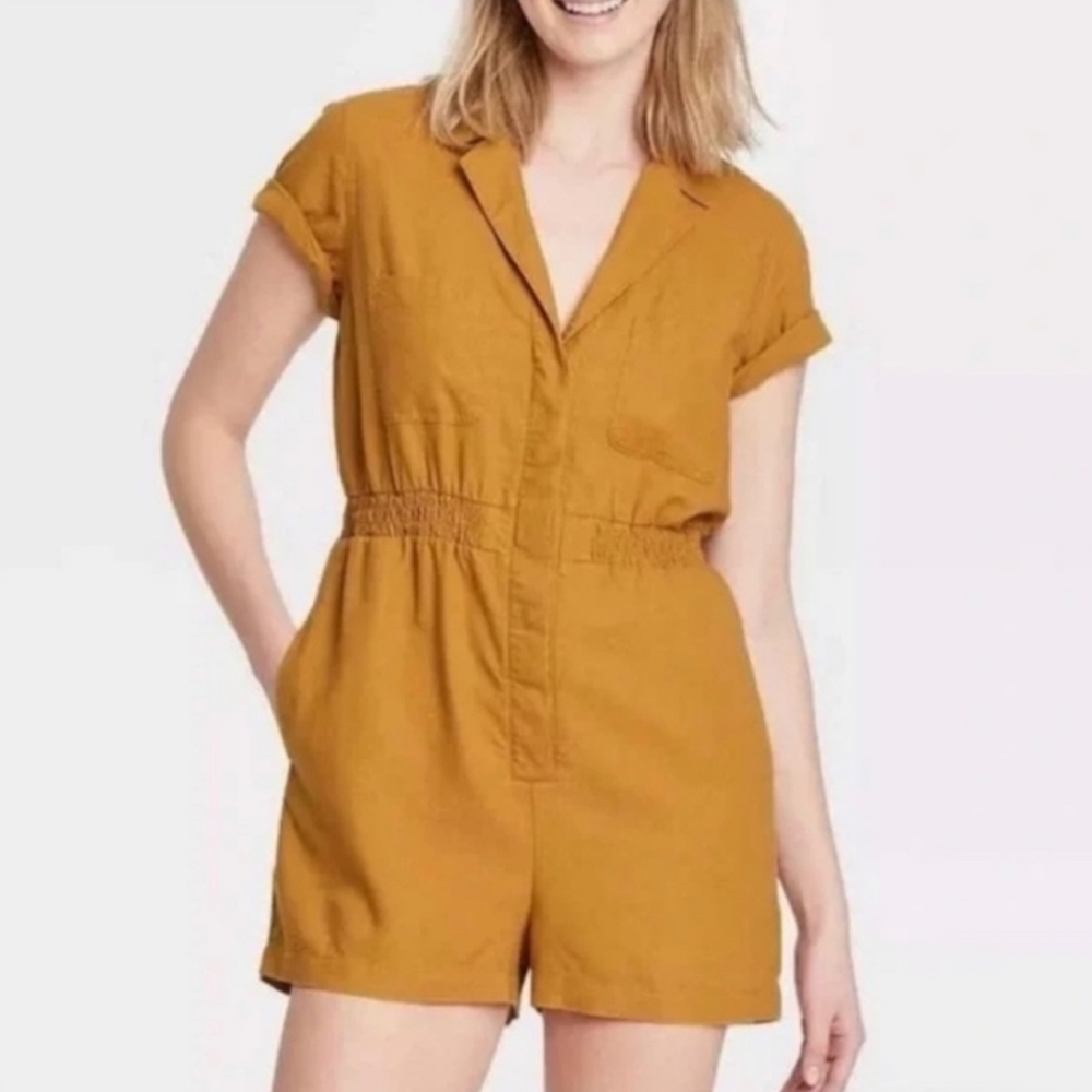 Universal Thread Mustard Yellow Romper Shorts